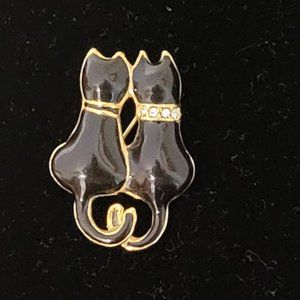 Two Black Cat Enamel Pin